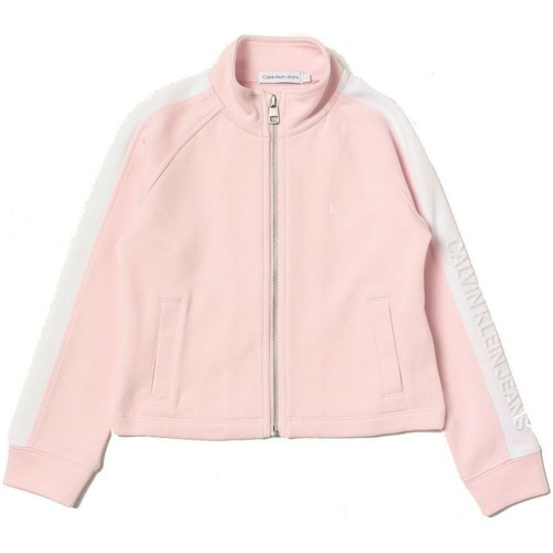 Vêtements Fille Sweats Calvin Klein Jeans IG0IG01274 DEBOSSED LOGO ZIP-TPA SWEETEST PINK Rose