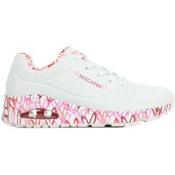 Chaussures Femme Baskets mode Skechers Uno Loving Love Blanc