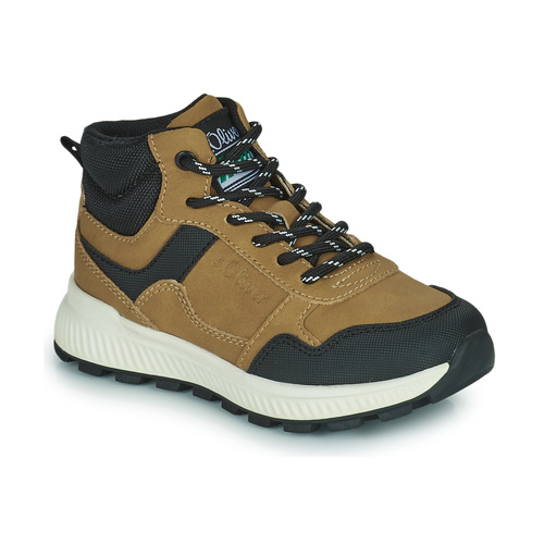 Chaussures Garçon Baskets montantes S.Oliver 45105-39-335 Camel / Noir