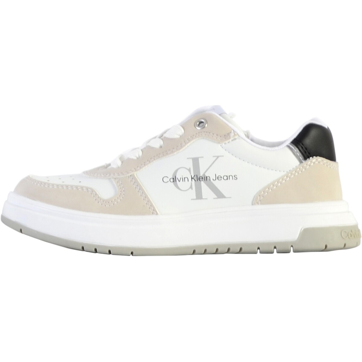 Chaussures Fille Baskets basses Calvin Klein Jeans Basket à Lacets Jeans  Low Cut Lace-Up Blanc