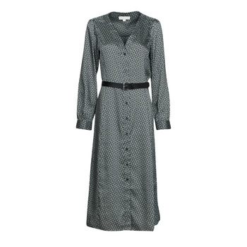 Vêtements Femme Robes longues MICHAEL Michael Kors MK LOGO TIE MIDI DRS Noir / Beige