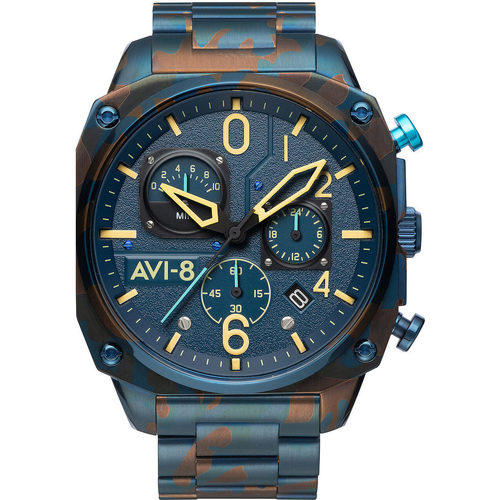 Montres & Bijoux Homme Montres Analogiques Avi-8 Avi AV-4052-33, Quartz, 45mm, 5ATM Bleu