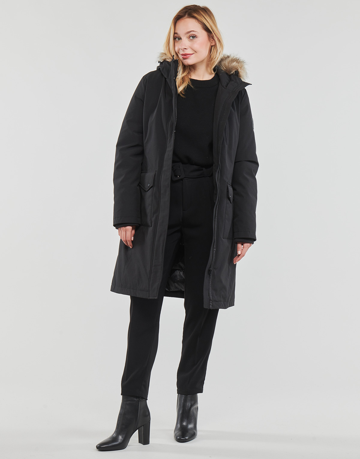 Vêtements Femme Parkas Lauren Ralph Lauren LONG EXPDTN LINED COAT Noir