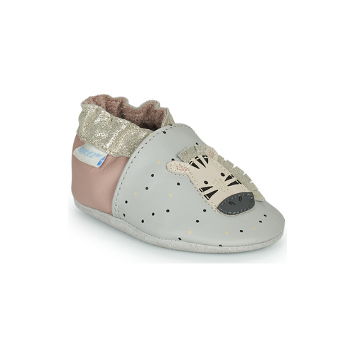 Chaussures Fille Chaussons bébés Robeez CUTE ZEBRA Gris / Rose