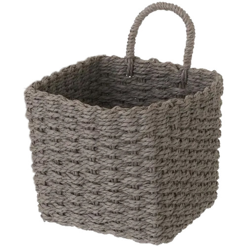 Maison & Déco Paniers / boites et corbeilles Unimasa Panière Grise en fibre de papier tressée 18 cm Gris