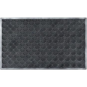 Maison & Déco Tapis Unimasa Essuie-pieds aspect métal en Gomme 75 cm Noir