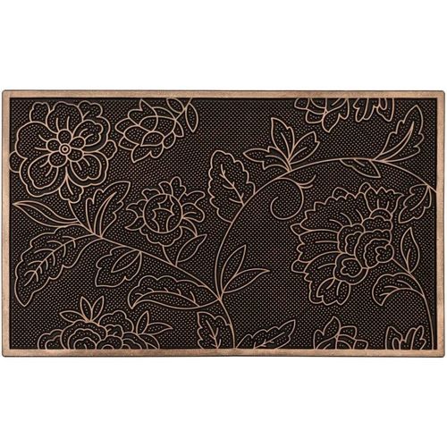 Maison & Déco Tapis Unimasa Essuie-pieds Floral en Gomme 75 cm Noir