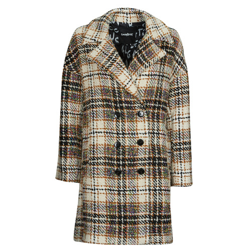 Vêtements Femme Manteaux Desigual COAT DUKE Ecru / Gris / Moutarde