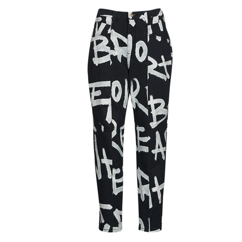 Vêtements Femme Pantalons 5 poches Desigual PANT_BROCHA Noir / Blanc