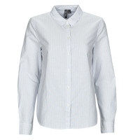 Vêtements Femme Chemises / Chemisiers Pieces PCIRENA LS OXFORD SHIRT Blanc / Bleu