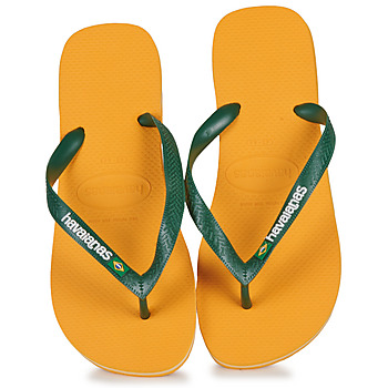 Chaussures Tongs Havaianas BRASIL LOGO Jaune / Vert