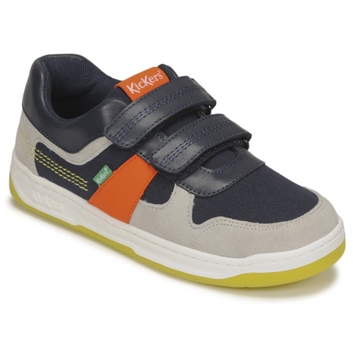 Chaussures Garçon Baskets basses Kickers KALIDO Marine / Orange