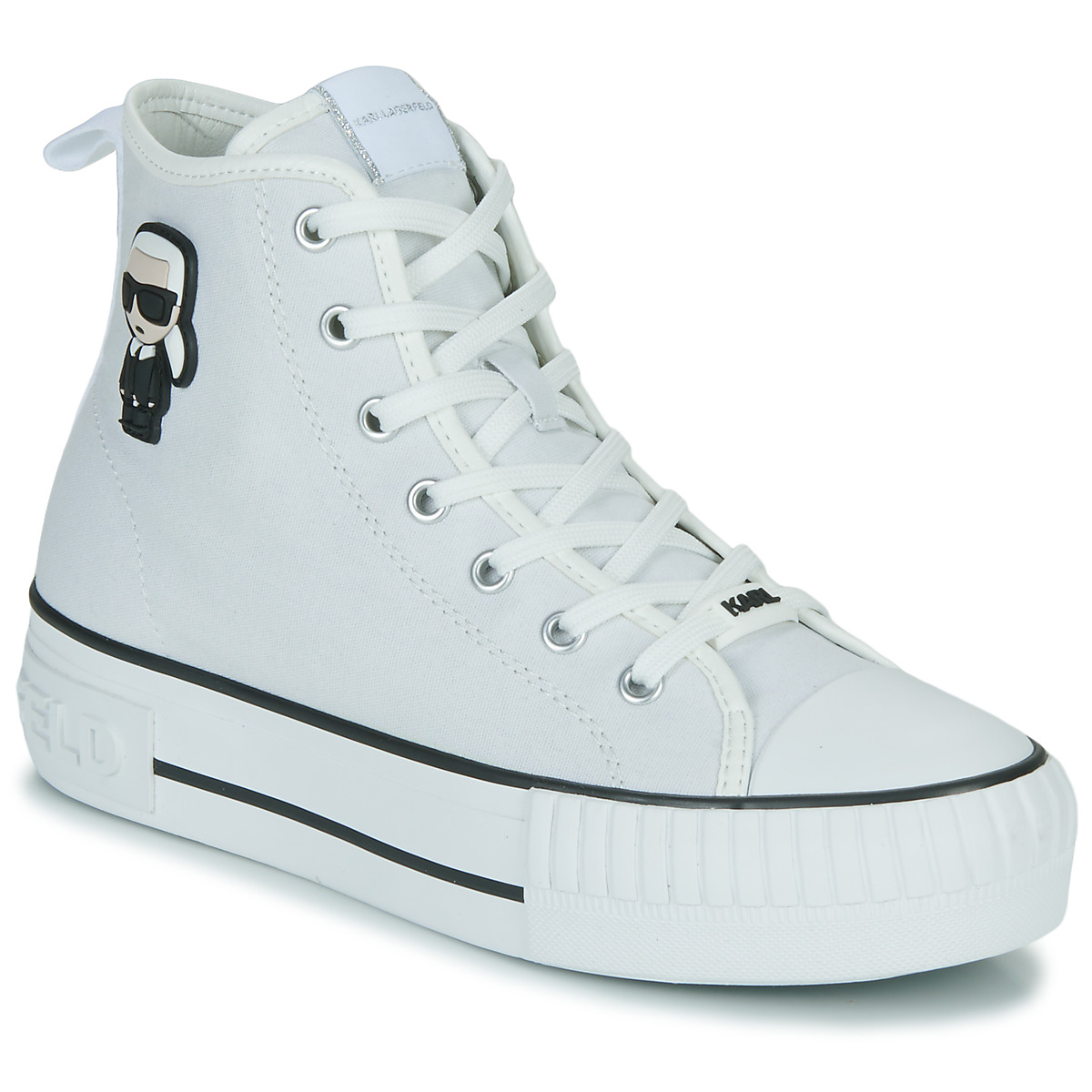 Chaussures Femme Baskets montantes Karl Lagerfeld KAMPUS MAX KARL IKONIC HI LACE Blanc