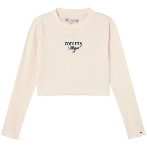 Vêtements Fille T-shirts manches courtes Tommy Hilfiger  Beige