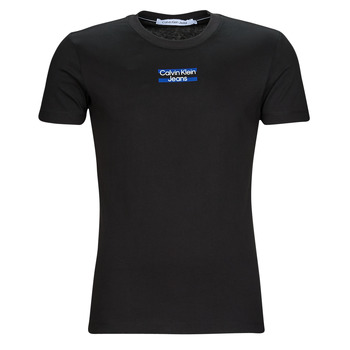 Vêtements Homme T-shirts manches courtes Calvin Klein Jeans TRANSPARENT STRIPE LOGO TEE Noir