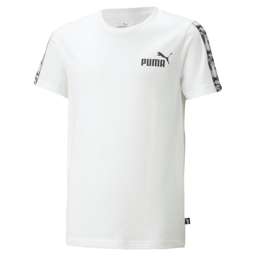 Vêtements Garçon T-shirts manches courtes Puma ESS TAPE CAMO Blanc