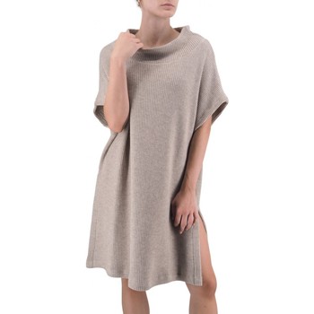 Vêtements Femme Robes longues Soho-T Robe En Tricot Avec Col Et Fentes Beige