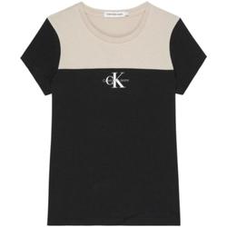 Vêtements Fille T-shirts manches courtes Calvin Klein Jeans  Noir