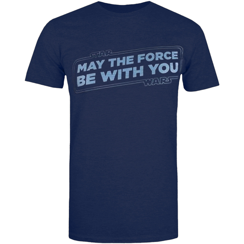 Vêtements Homme T-shirts manches longues Disney May The Force Be With You Bleu