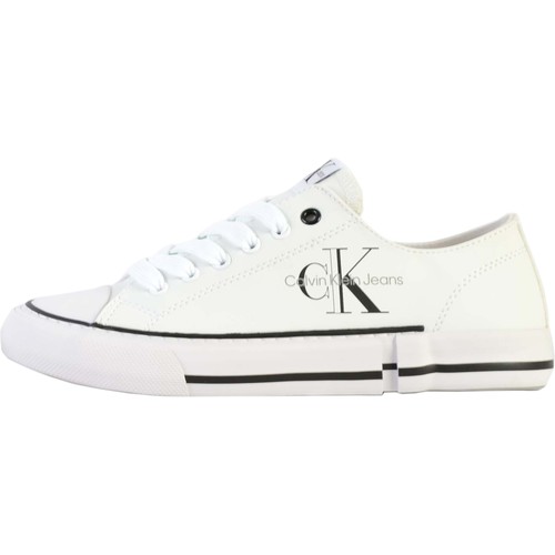 Chaussures Fille Baskets basses Calvin Klein Jeans Basket à Lacets  Low Cut Lace-Up Blanc