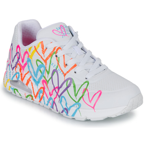 Chaussures Femme Baskets basses Skechers UNO Blanc / Multicolore