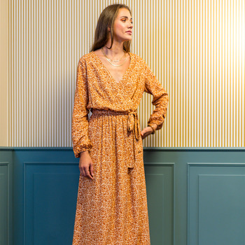 Vêtements Femme Robes longues Céleste AMELIE Camel / Ecru