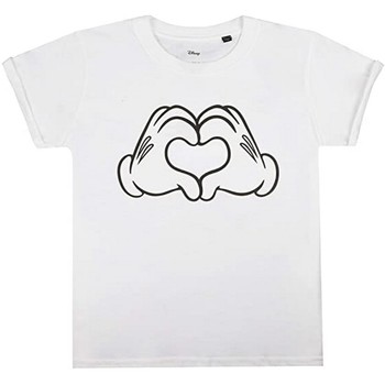 Vêtements Fille T-shirts manches longues Disney Love Hands Blanc