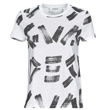 Vêtements Femme T-shirts manches courtes Desigual TS_GLASGOW Blanc / Noir