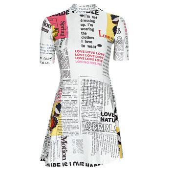 Vêtements Femme Robes courtes Desigual VEST_NEWSPAPER Blanc / Multicolore