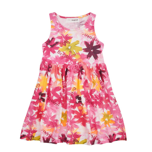 Vêtements Fille Robes courtes Desigual VEST_INGRID Rose / Jaune