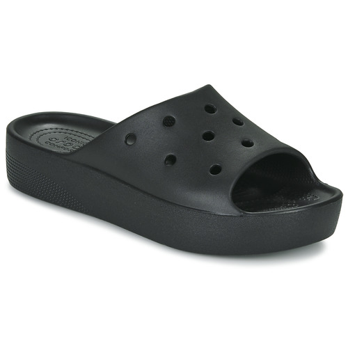 Chaussures Femme Claquettes Crocs CLASSIC PLATFORM SLIDE Noir