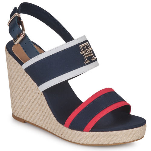 Chaussures Femme Sandales et Nu-pieds Tommy Hilfiger RWB FEMININE WEDGE Marine / Blanc / Rouge