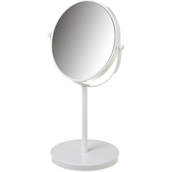 Maison & Déco Miroirs Unimasa Miroir double rond à poser sur pied 35 cm Blanc