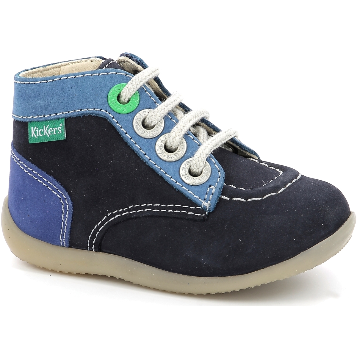 Chaussures Garçon Baskets montantes Kickers BONZIP-2 MARINE BLEU TRICOLORE