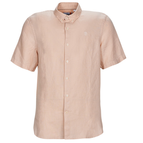 Vêtements Homme Chemises manches courtes Timberland SS MILL RIVER LINEN SHIRT SLIM Rose