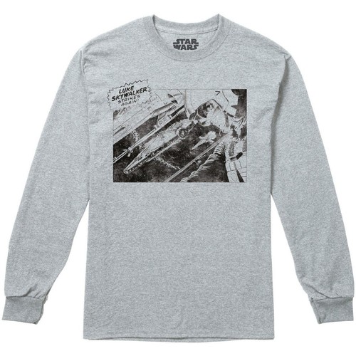 Vêtements Homme T-shirts manches longues Disney Skywalker Strikes Again Gris