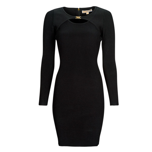 Vêtements Femme Robes courtes MICHAEL Michael Kors EMPIRE HW CUTOUT RIB DRS Noir