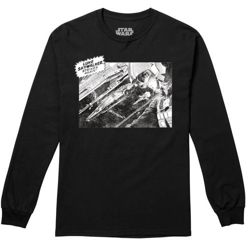 Vêtements Homme T-shirts manches longues Disney Skywalker Strikes Again Noir