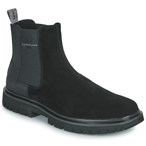 Chaussures Homme Boots Calvin Klein Jeans EVA MID CHELSEA BOOT SUEDE Noir