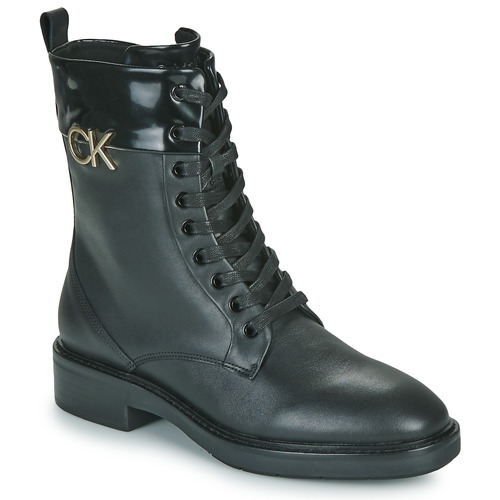 Chaussures Femme Boots Calvin Klein Jeans RUBBER SOLE COMBAT BOOT W/HW Noir