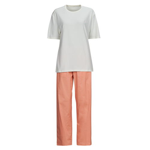 Vêtements Femme Pyjamas / Chemises de nuit Calvin Klein Jeans SLEEP SET Beige / Rose