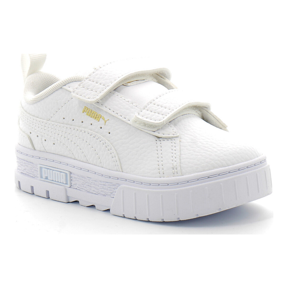 Chaussures Enfant Baskets mode Puma Basket à scratch pour enfant Mayze Blanc