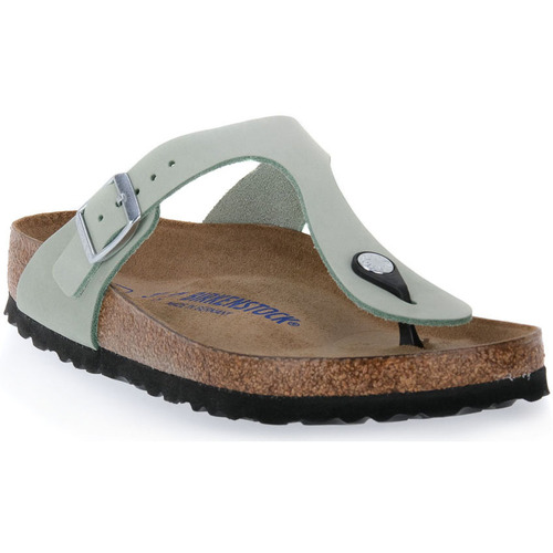 Chaussures Femme Mules Birkenstock GIZEH MATCHA NOUBUCK CALZ N Vert