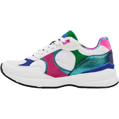 Chaussures Femme Baskets basses Desigual Basket à Lacets Moon Patch Flowers Blanc