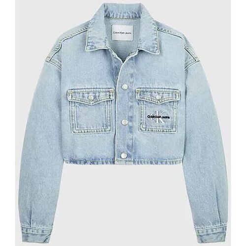 Vêtements Fille Vestes Calvin Klein Jeans IG0IG01819 OVERSIZE CROP JKT-1AA CHALKY BLUE Bleu