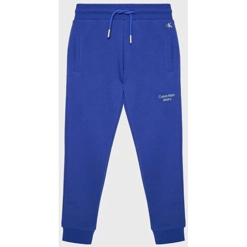 Vêtements Enfant Pantalons Calvin Klein Jeans IB0IB01282 STACK LOGO-C66 ULTRA BLUE Bleu