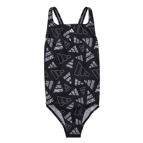 Vêtements Fille Maillots de bain 1 pièce adidas Performance AOP BARS SUIT G Noir / Argenté