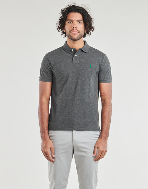 Polo Ralph Lauren POLO COUPE DROITE EN COTON BASIC MESH Gris