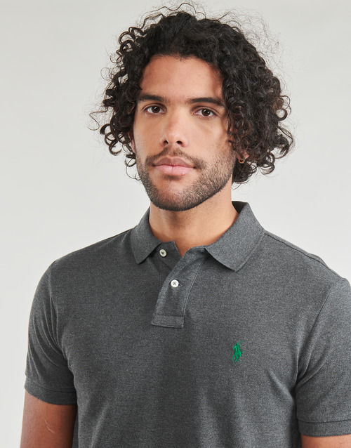 Polo Ralph Lauren POLO COUPE DROITE EN COTON BASIC MESH Gris