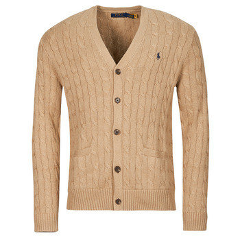 Vêtements Homme Gilets / Cardigans Polo Ralph Lauren GILET MAILLE CABLE Camel